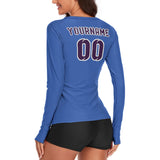 Custom Sky Blue Purple Women's Long-Sleeve Shirt