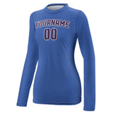 Custom Sky Blue Purple Women's Long-Sleeve Shirt