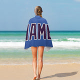 Custom Sky Blue Purple Beach Towel