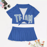 Custom Sky Blue Light Blue Cheerleading Uniform Set