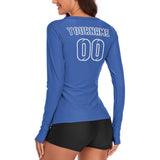 Custom Sky Blue Sky Blue Women's Long-Sleeve Shirt