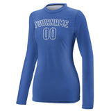 Custom Sky Blue Sky Blue Women's Long-Sleeve Shirt