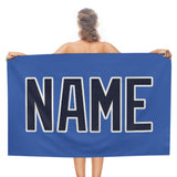 Custom Sky Blue Navy Beach Towel