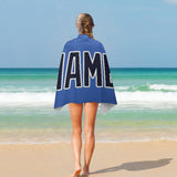 Custom Sky Blue Navy Beach Towel