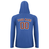 Custom Sky Blue Coral Red UV-Hoodie