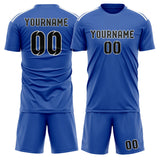 Custom Sky Blue Black Soccer Jersey