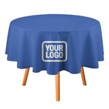 Custom Sky Blue White Round Table Cloth