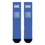 Custom Sky Blue White Knee-High Sock