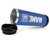 Custom Sky Blue White Stainless Steel Water Cup