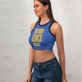Custom Sky Blue Yellow Sleeveless Tank Top