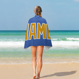 Custom Sky Blue Yellow Beach Towel
