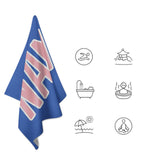 Custom Sky Blue Light Pink Beach Towel