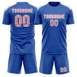 Custom Sky Blue Light Pink Soccer Jersey