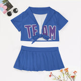 Custom Sky Blue Light Purple Cheerleading Uniform Set