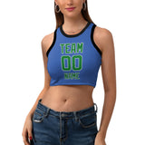 Custom Sky Blue Emerald Green Sleeveless Tank Top