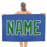 Custom Sky Blue Emerald Green Beach Towel