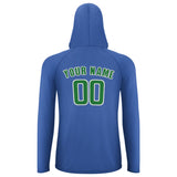 Custom Sky Blue Emerald Green UV-Hoodie