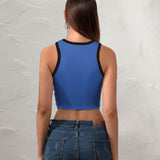Custom Sky Blue Emerald Green Sleeveless Tank Top