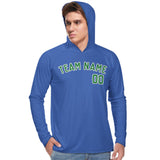 Custom Sky Blue Emerald Green UV-Hoodie