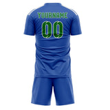 Custom Sky Blue Emerald Green Soccer Jersey