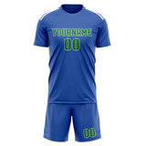 Custom Sky Blue Emerald Green Soccer Jersey