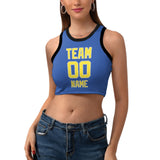 Custom Sky Blue Light Yellow Sleeveless Tank Top