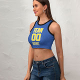 Custom Sky Blue Light Yellow Sleeveless Tank Top
