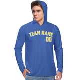 Custom Sky Blue Light Yellow UV-Hoodie