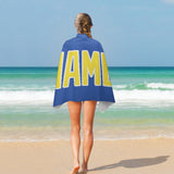 Custom Sky Blue Light Yellow Beach Towel