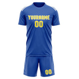 Custom Sky Blue Light Yellow Soccer Jersey