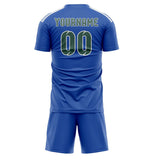 Custom Sky Blue Blue Green Soccer Jersey