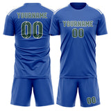 Custom Sky Blue Blue Green Soccer Jersey