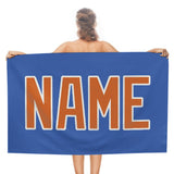 Custom Sky Blue Orange Beach Towel