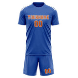 Custom Sky Blue Orange Soccer Jersey
