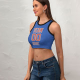 Custom Sky Blue Copper Rose Sleeveless Tank Top