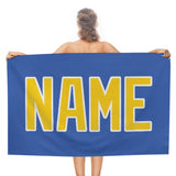 Custom Sky Blue Gold Beach Towel