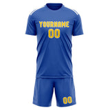 Custom Sky Blue Gold Soccer Jersey