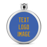 Custom Sky Blue Yellow Hip Flask