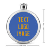Custom Sky Blue Yellow Hip Flask