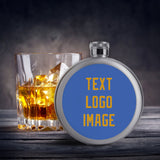 Custom Sky Blue Yellow Hip Flask