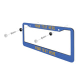 Custom Sky Blue Yellow License Plate Frame