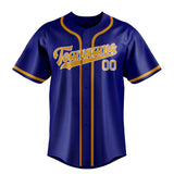 Custom Sky Blue & Yellow Colors Design Sports Baseball Jersey