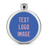 Custom Sky Blue Light Pink Hip Flask