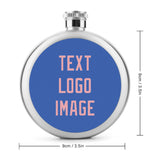 Custom Sky Blue Light Pink Hip Flask