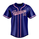 Custom Sky Blue & Light Pink Colors Design Sports Baseball Jersey
