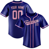 Custom Sky Blue & Light Pink Colors Design Sports Baseball Jersey