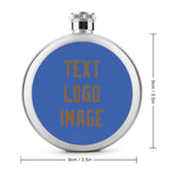 Custom Sky Blue Khaki Hip Flask