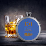 Custom Sky Blue Khaki Hip Flask