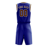 Custom Sky Blue Khaki Basketball Set