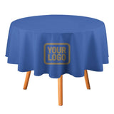 Custom Sky Blue Light Khaki Round Table Cloth